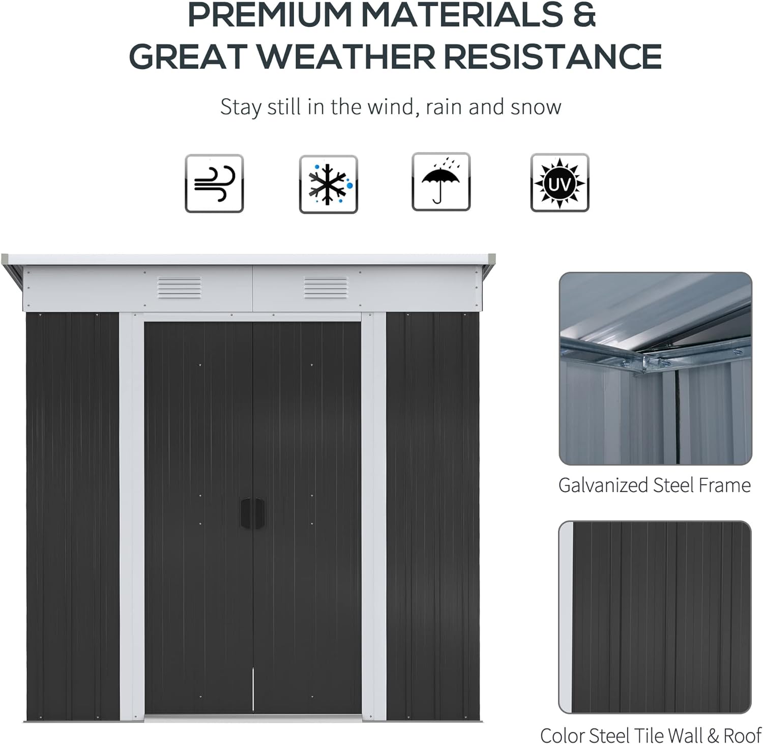 outsunny metal lean to garden shed review